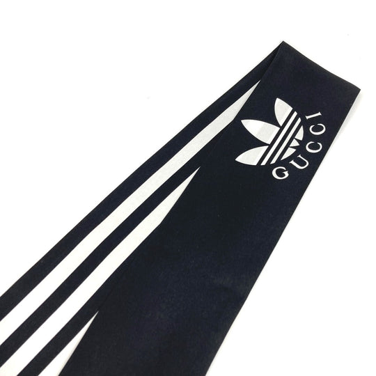 GUCCI scarf 703568 silk black bandeau scarf Adidas adidas collaboration Women Used Authentic