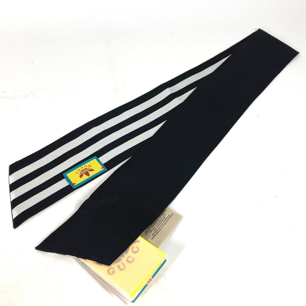 GUCCI scarf 703568 silk black bandeau scarf Adidas adidas collaboration Women Used Authentic