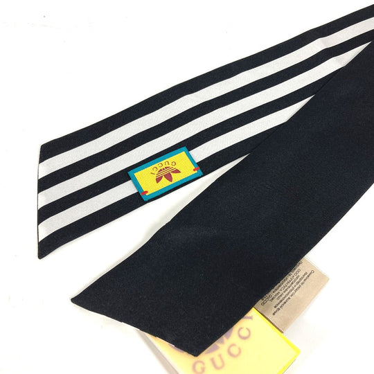 GUCCI scarf 703568 silk black bandeau scarf Adidas adidas collaboration Women Used Authentic