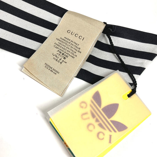 GUCCI scarf 703568 silk black bandeau scarf Adidas adidas collaboration Women Used Authentic