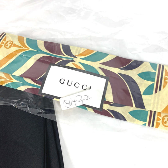 GUCCI scarf 703568 silk black bandeau scarf Adidas adidas collaboration Women Used Authentic