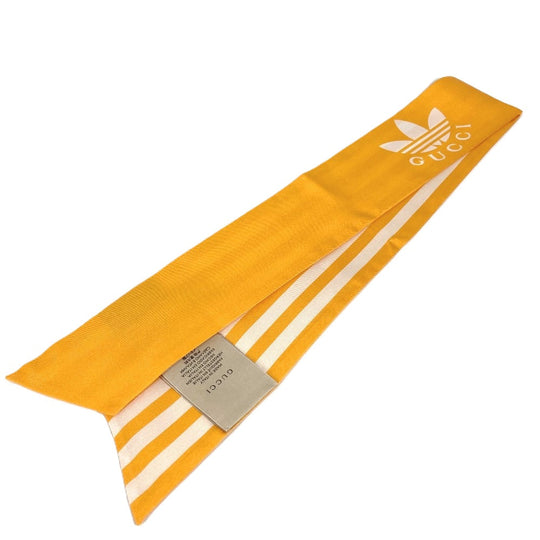 GUCCI scarf 703568 silk yellow bandeau scarf Adidas adidas collaboration Women Used Authentic