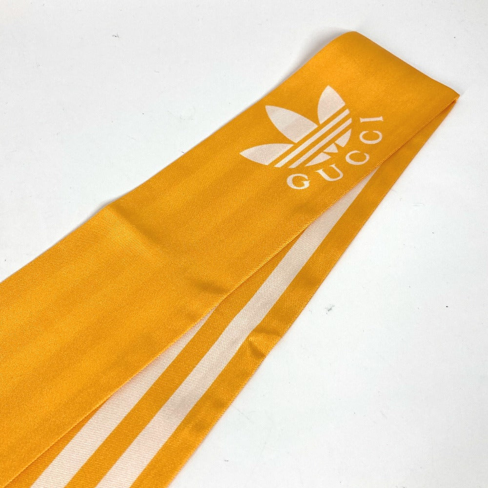 GUCCI scarf 703568 silk yellow bandeau scarf Adidas adidas collaboration Women Used Authentic