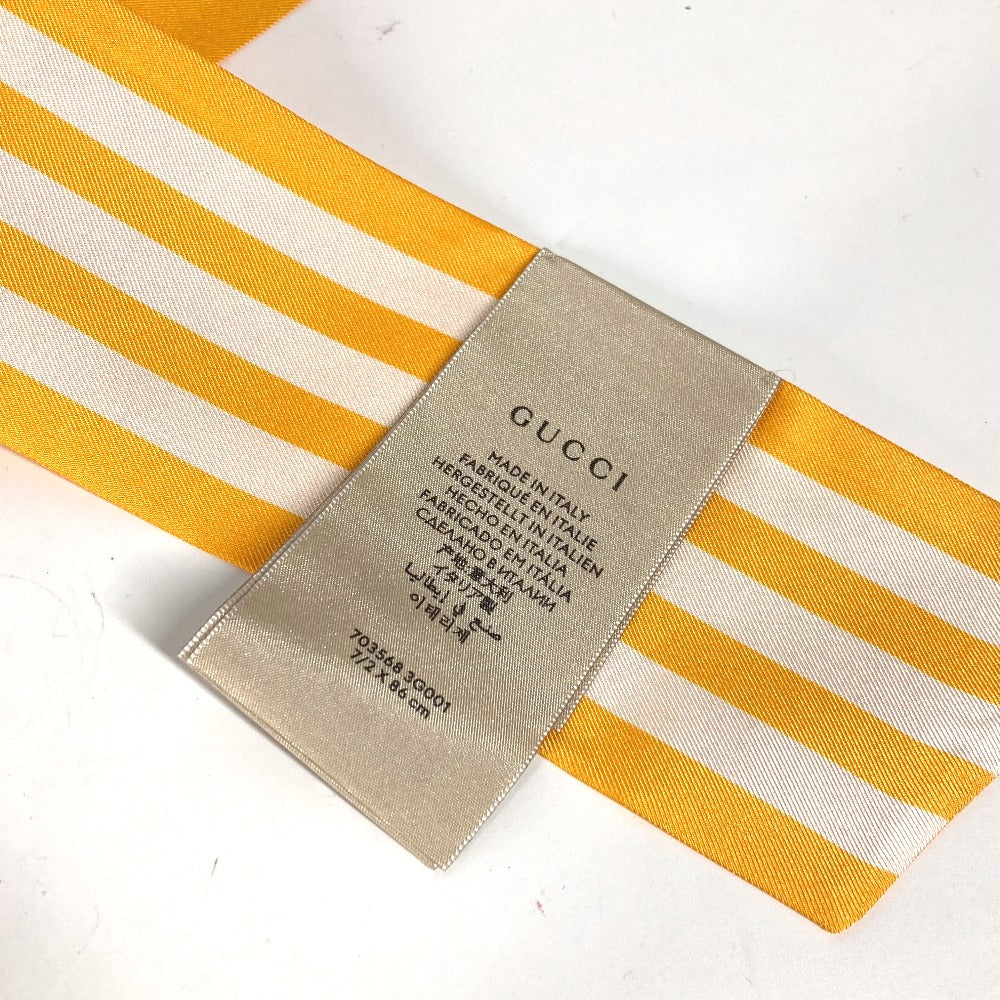GUCCI scarf 703568 silk yellow bandeau scarf Adidas adidas collaboration Women Used Authentic