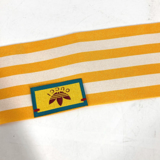 GUCCI scarf 703568 silk yellow bandeau scarf Adidas adidas collaboration Women Used Authentic