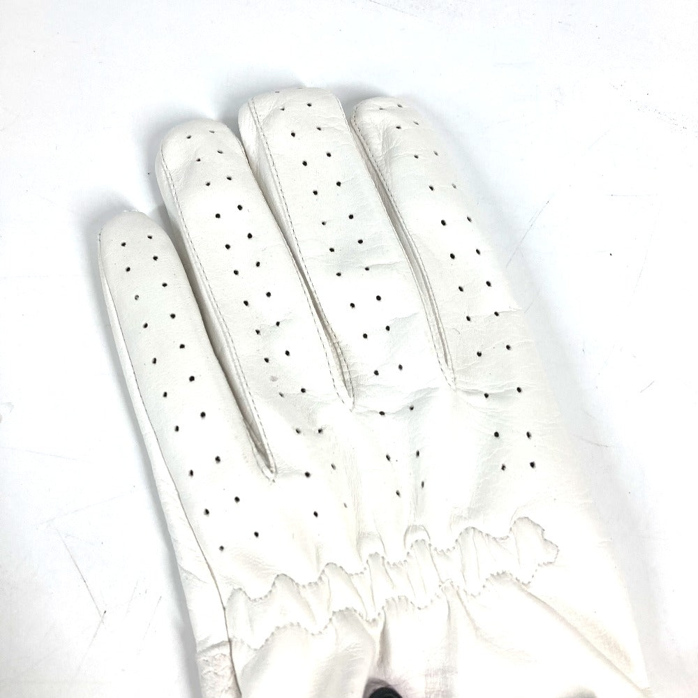 GUCCI gloves leather white For left hand Golf Gloves Women 8 Used Authentic