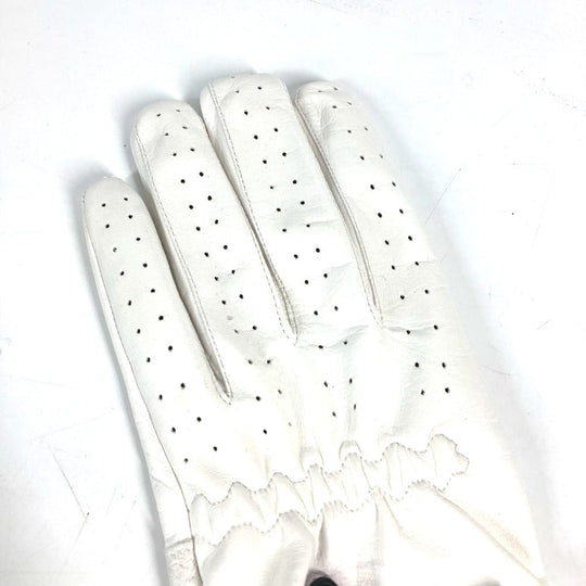 GUCCI gloves leather white For left hand Golf Gloves Women 8 Used Authentic