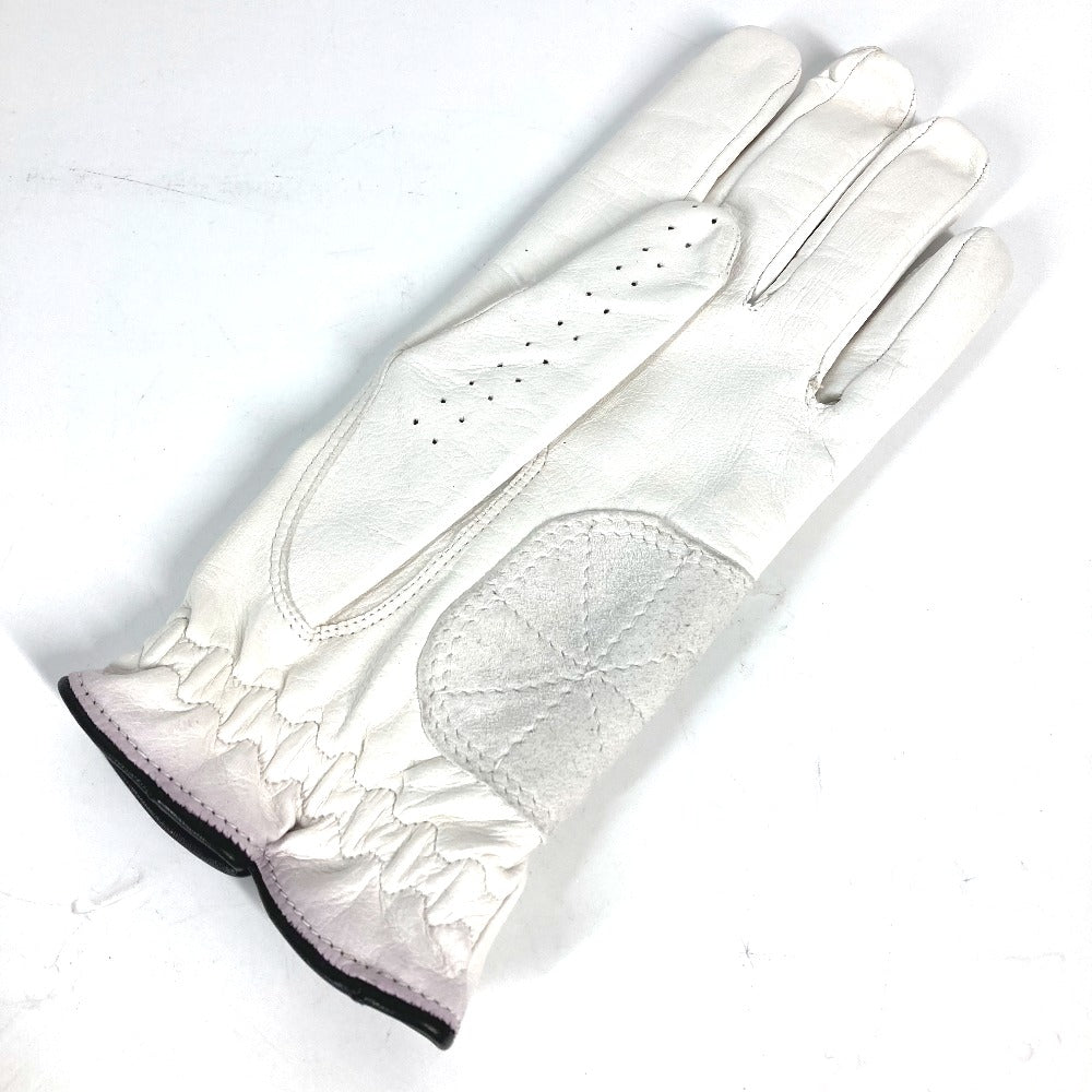 GUCCI gloves leather white For left hand Golf Gloves Women 8 Used Authentic