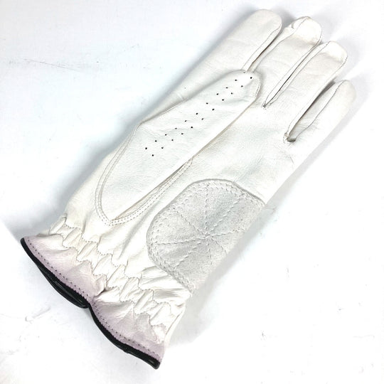 GUCCI gloves leather white For left hand Golf Gloves Women 8 Used Authentic