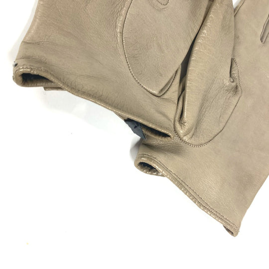 GUCCI gloves leather beige Ribbon Wood Bamboo Women 7 Used Authentic
