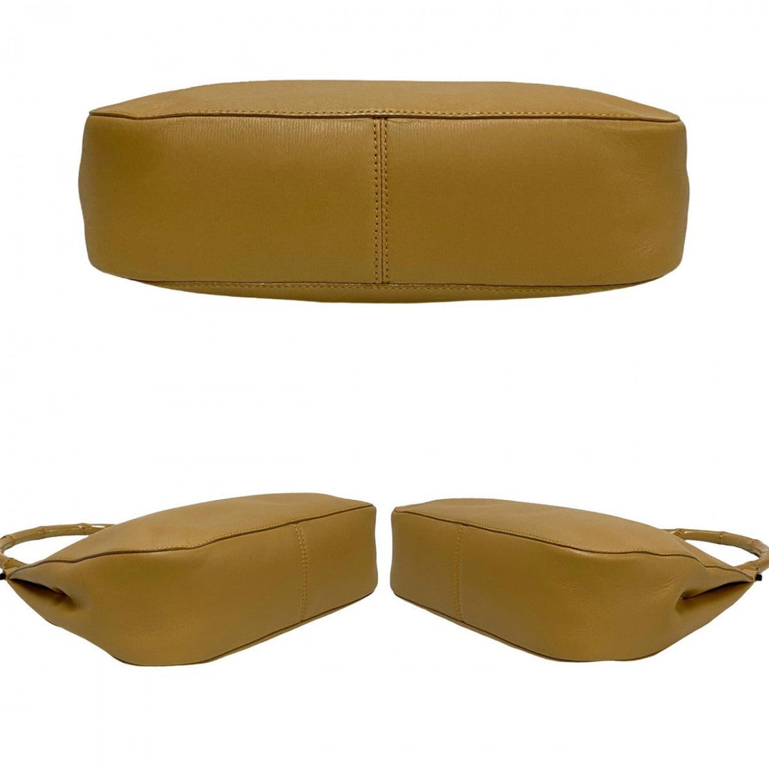 GUCCI Handbag leather beige Bamboo