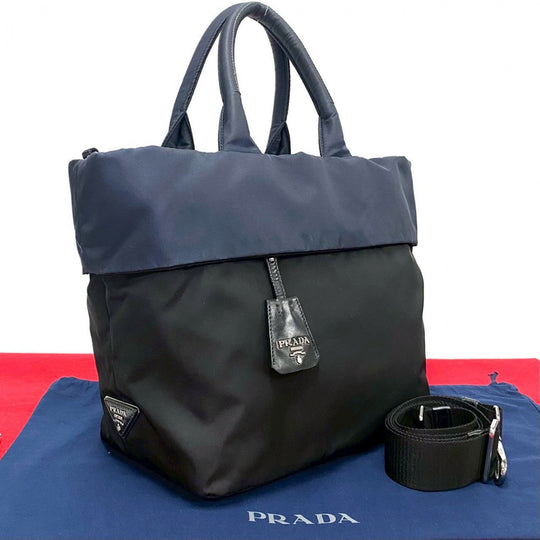 PRADA Shoulder Bag Nylon Navy