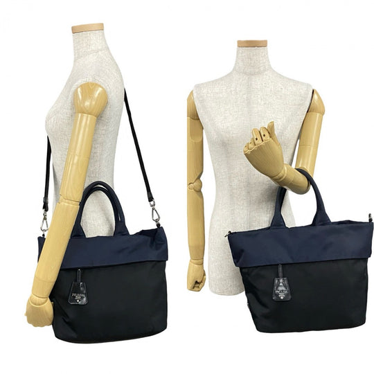 PRADA Shoulder Bag Nylon Navy