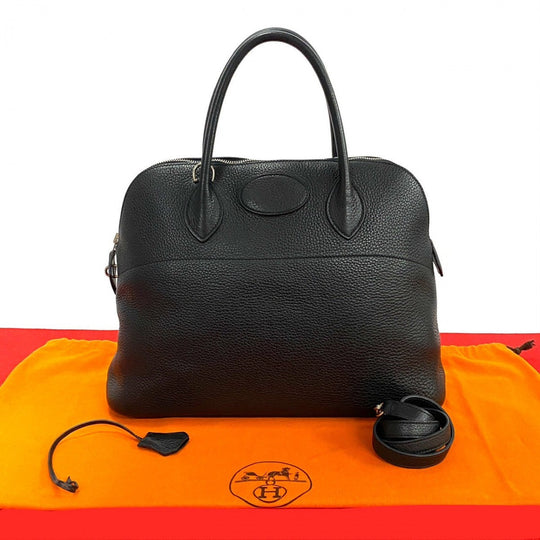 HERMES Shoulder Bag Taurillon Clemence black Bored 35