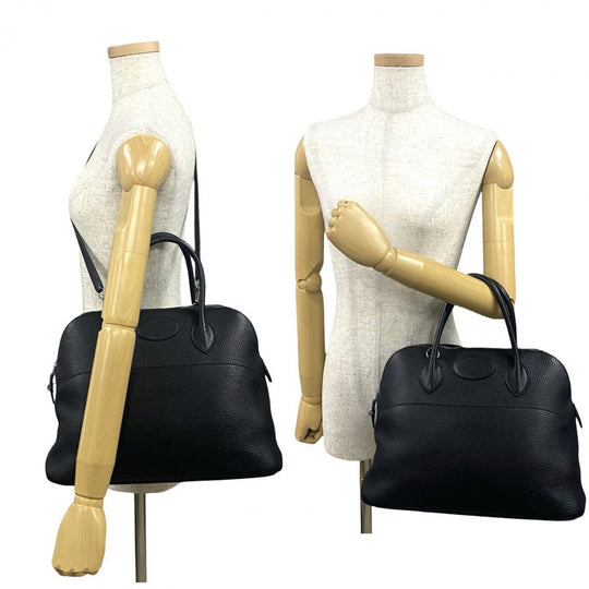 HERMES Shoulder Bag Taurillon Clemence black Bored 35