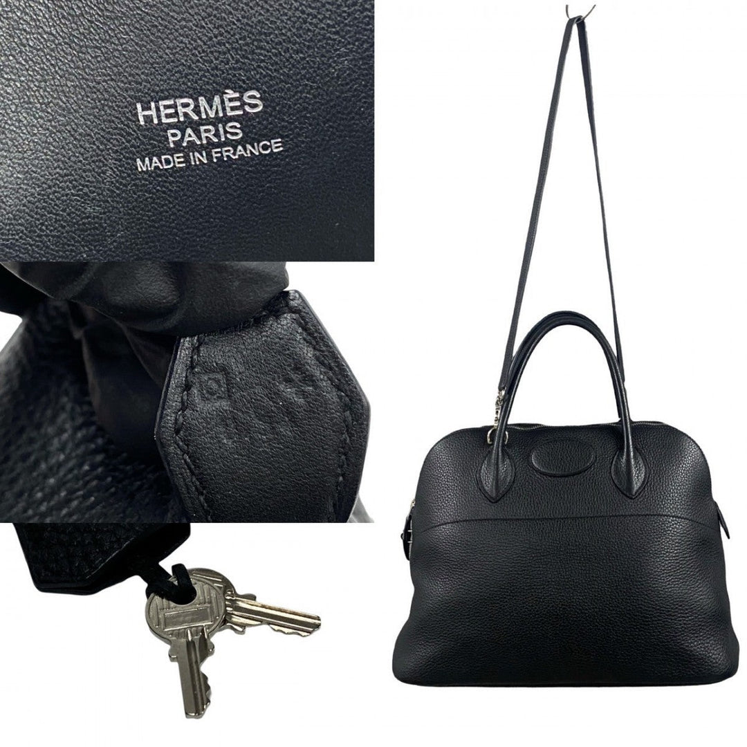 HERMES Shoulder Bag Taurillon Clemence black Bored 35