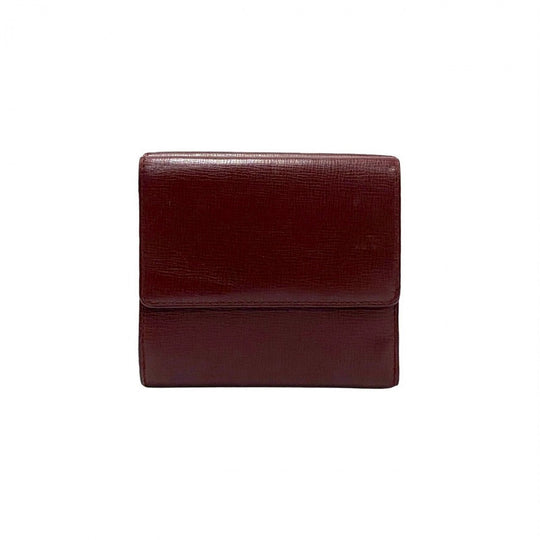 CARTIER Tri-fold wallet leather wine-red Must Line