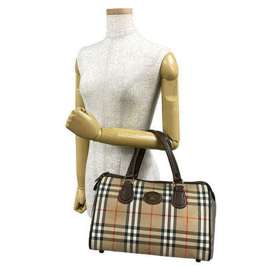 BURBERRY Mini Boston Duffel bag leather Brown shadow horse Nova Check