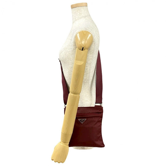 PRADA Shoulder Bag Nylon wine-red