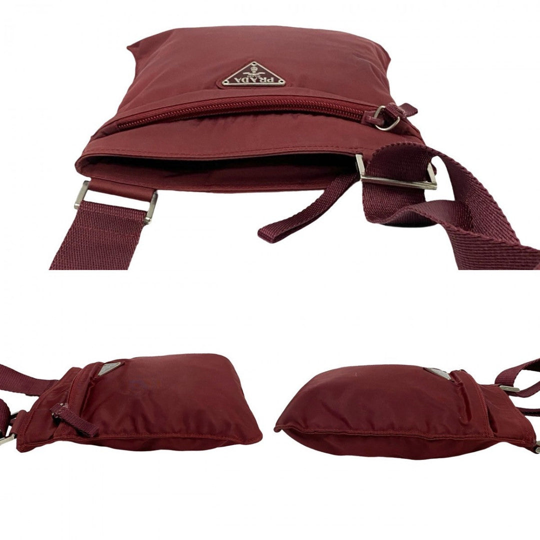PRADA Shoulder Bag Nylon wine-red