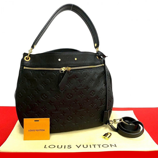 LOUIS VUITTON Shoulder Bag leather black Monogram Ann Platt Spontini