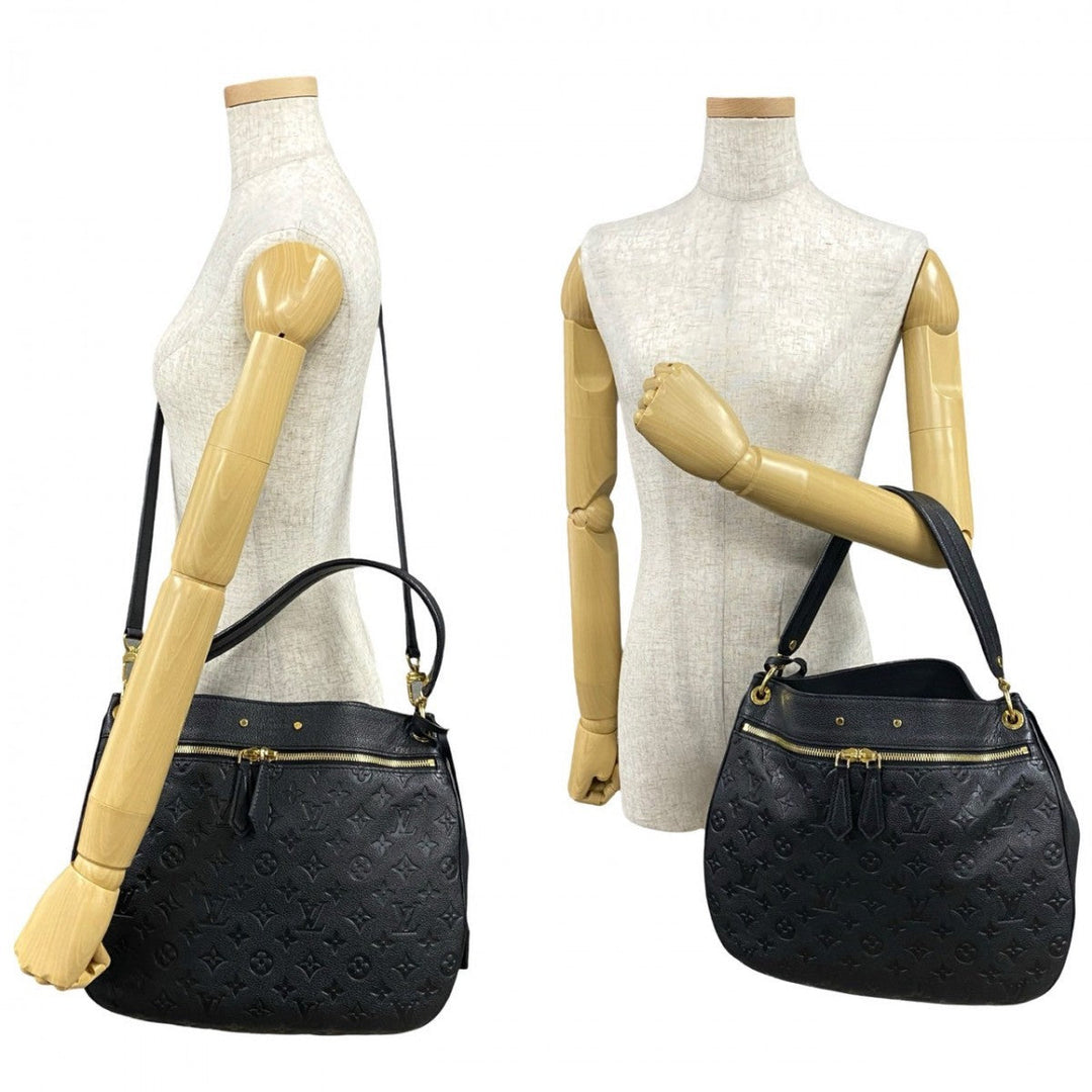 LOUIS VUITTON Shoulder Bag leather black Monogram Ann Platt Spontini