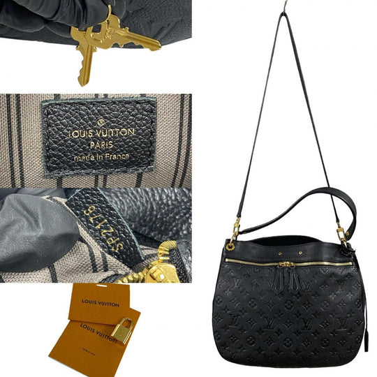 LOUIS VUITTON Shoulder Bag leather black Monogram Ann Platt Spontini