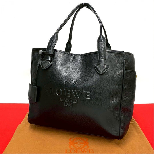 LOEWE Handbag leather black Heritage