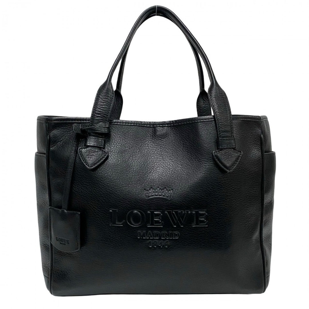 LOEWE Handbag leather black Heritage