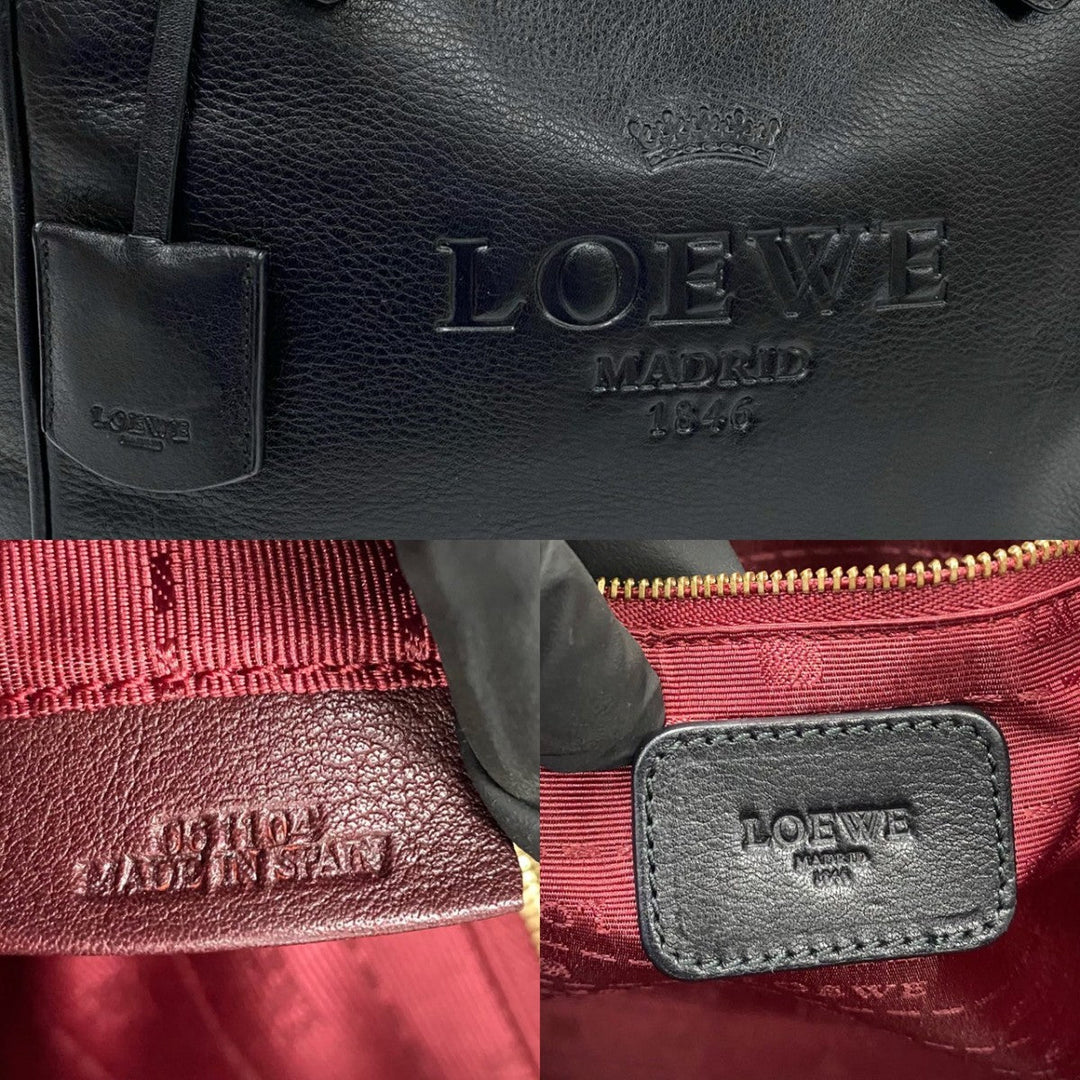LOEWE Handbag leather black Heritage
