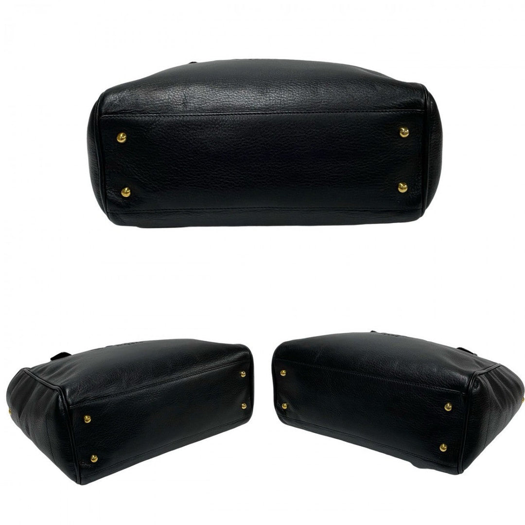 LOEWE Handbag leather black Heritage