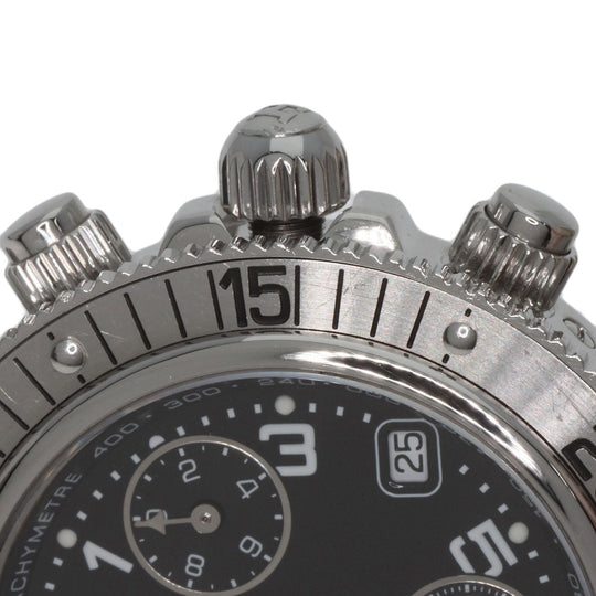 HERMES Watches Quartz CL2.310 Stainless Steel , Stainless Steel Silver Clipper Diver Chronograph black dial Women Used Authentic