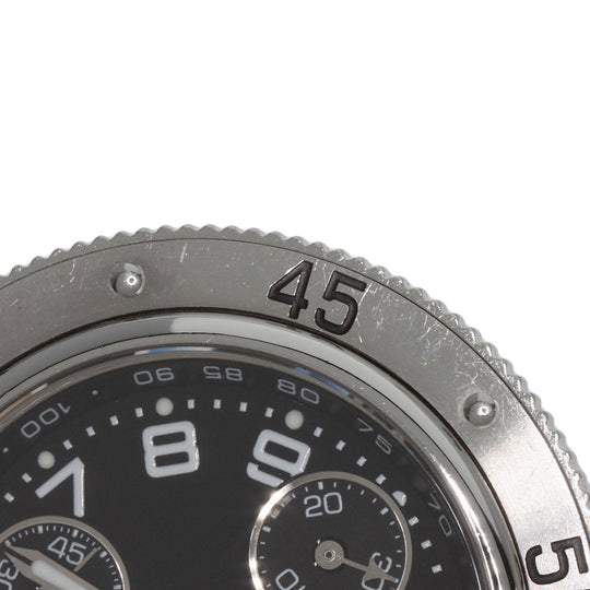 HERMES Watches Quartz CL2.310 Stainless Steel , Stainless Steel Silver Clipper Diver Chronograph black dial Women Used Authentic