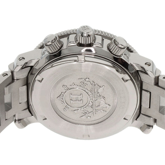 HERMES Watches Quartz CL2.310 Stainless Steel , Stainless Steel Silver Clipper Diver Chronograph black dial Women Used Authentic