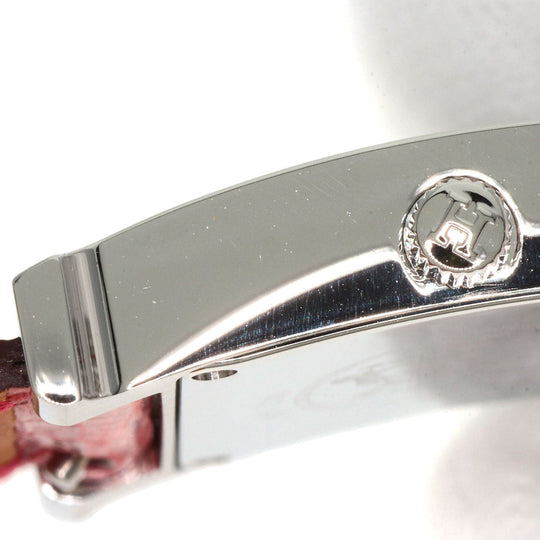 HERMES Watches Quartz HH1.230 Stainless Steel, Leather Silver H Watch Bezel Diamond White shell dial Women Used Authentic