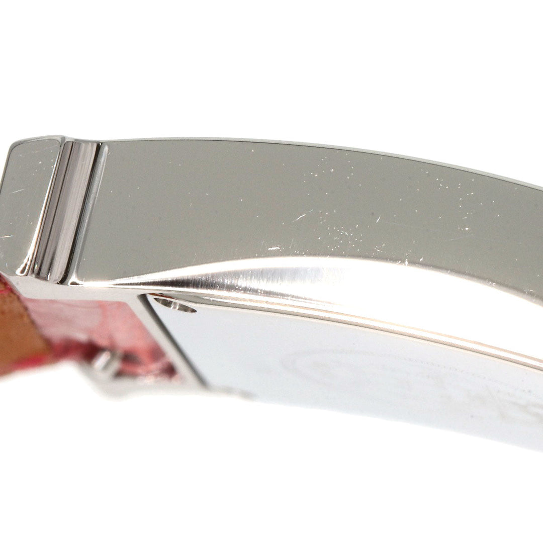 HERMES Watches Quartz HH1.230 Stainless Steel, Leather Silver H Watch Bezel Diamond White shell dial Women Used Authentic