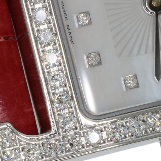 HERMES Watches Quartz HH1.230 Stainless Steel, Leather Silver H Watch Bezel Diamond White shell dial Women Used Authentic