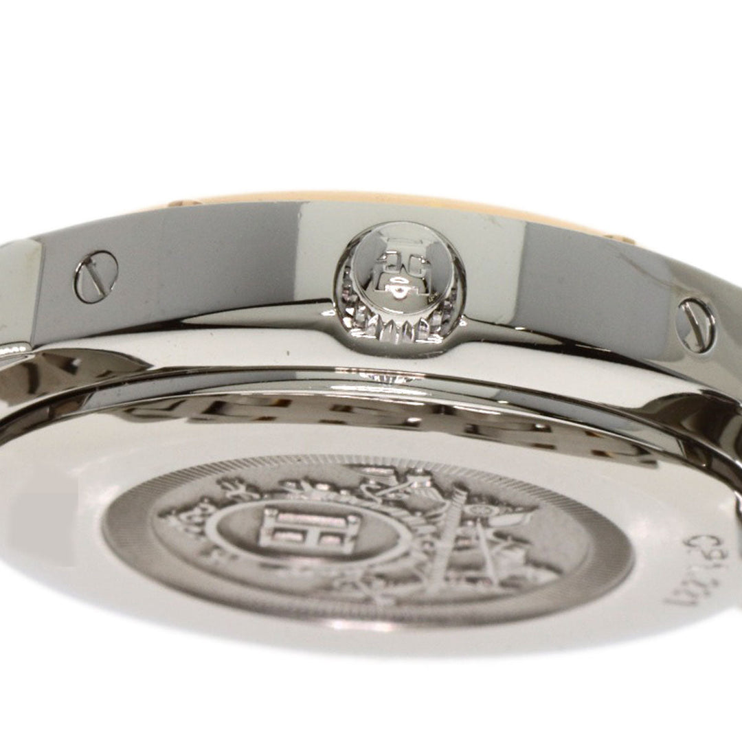 HERMES Watches Quartz CP1.221 Stainless Steel , SSxPGP gold Clipper Classic White shell dial Women Used Authentic