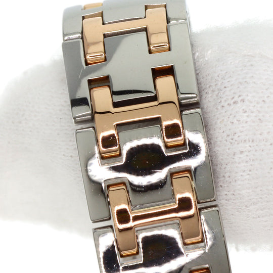 HERMES Watches Quartz CP1.221 Stainless Steel , SSxPGP gold Clipper Classic White shell dial Women Used Authentic