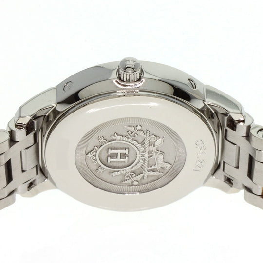 HERMES Watches Quartz CP1.221 Stainless Steel , SSxPGP gold Clipper Classic White shell dial Women Used Authentic