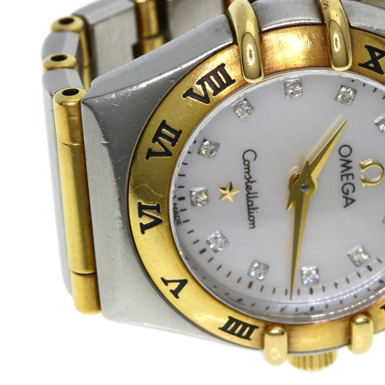 OMEGA Watches Quartz 1262.75 Stainless Steel , SSxK18YG Silver Constellation Mini 12P Diamond White shell dial Women Used Authentic