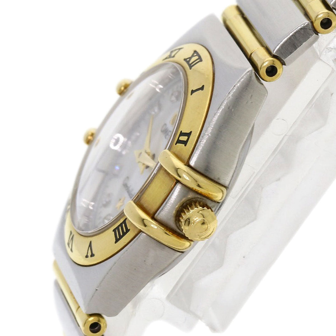 OMEGA Watches Quartz 1262.75 Stainless Steel , SSxK18YG Silver Constellation Mini 12P Diamond White shell dial Women Used Authentic