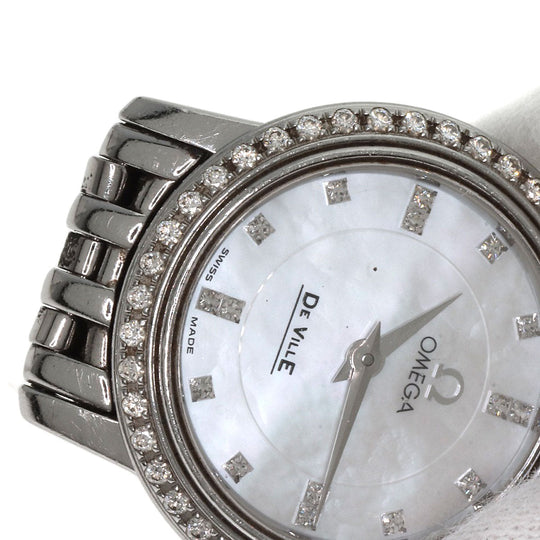 OMEGA Watches Quartz 4575.75 Stainless Steel, Stainless Steel, Diamond Silver De Ville Prestige Diamond White shell dial Women Used Authentic