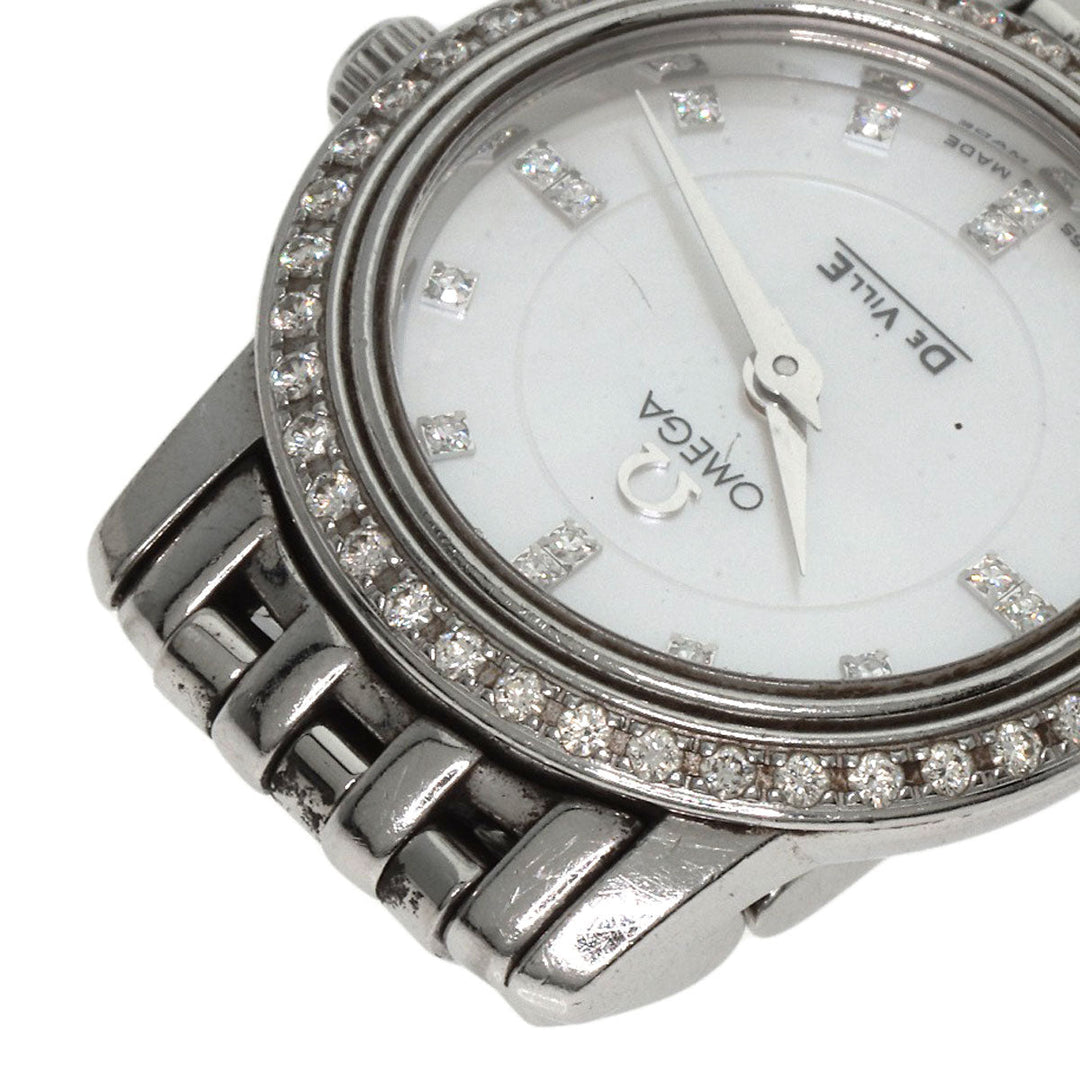OMEGA Watches Quartz 4575.75 Stainless Steel, Stainless Steel, Diamond Silver De Ville Prestige Diamond White shell dial Women Used Authentic