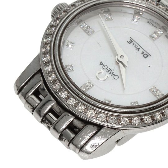 OMEGA Watches Quartz 4575.75 Stainless Steel, Stainless Steel, Diamond Silver De Ville Prestige Diamond White shell dial Women Used Authentic