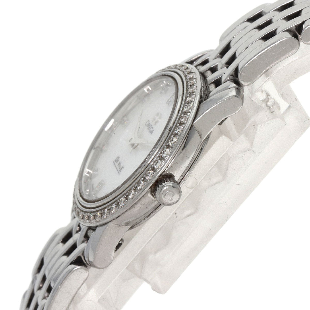 OMEGA Watches Quartz 4575.75 Stainless Steel, Stainless Steel, Diamond Silver De Ville Prestige Diamond White shell dial Women Used Authentic
