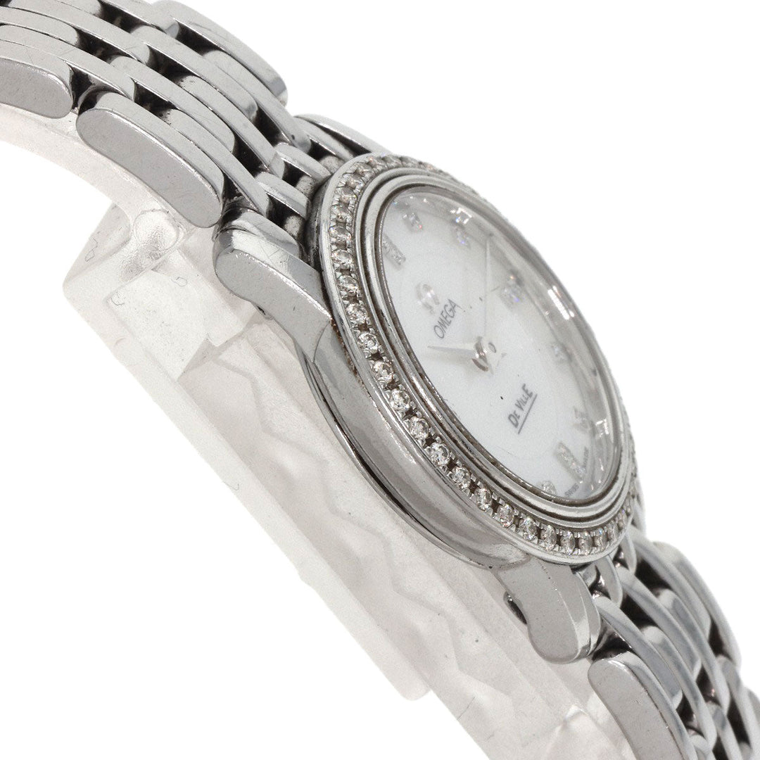 OMEGA Watches Quartz 4575.75 Stainless Steel, Stainless Steel, Diamond Silver De Ville Prestige Diamond White shell dial Women Used Authentic