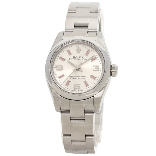 ROLEX Watches Mechanical Automatic 176200 Stainless Steel , Stainless Steel Silver Oyster Perpetual 26 Silver dial Women Used Authentic