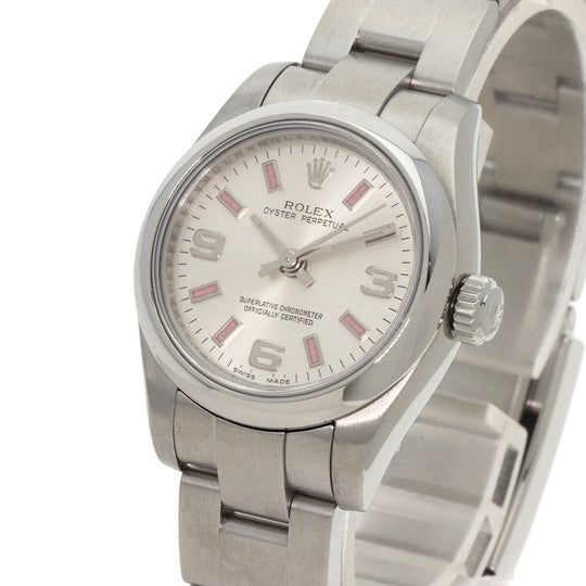 ROLEX Watches Mechanical Automatic 176200 Stainless Steel , Stainless Steel Silver Oyster Perpetual 26 Silver dial Women Used Authentic