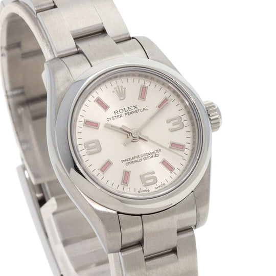 ROLEX Watches Mechanical Automatic 176200 Stainless Steel , Stainless Steel Silver Oyster Perpetual 26 Silver dial Women Used Authentic